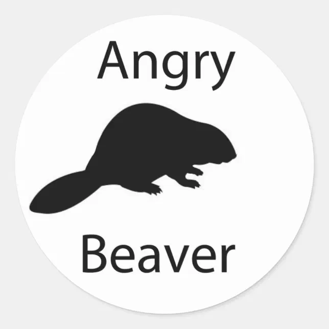 Angry beaver classic round sticker | Zazzle