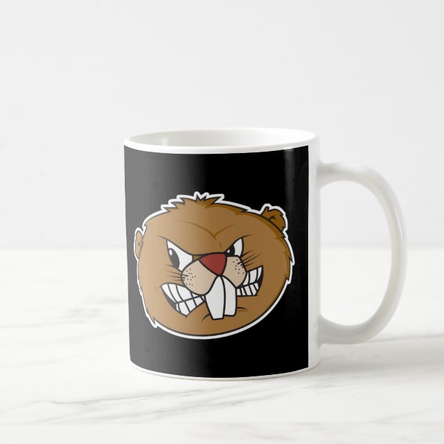 angry beaver face coffee mug (Right)