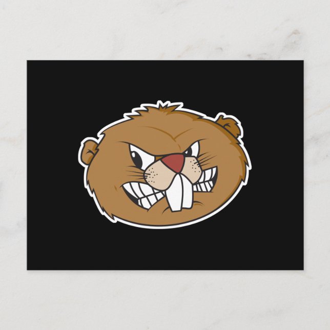 angry beaver face postcard (Front)