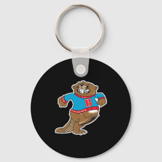 angry beaver wearing sweater keychain