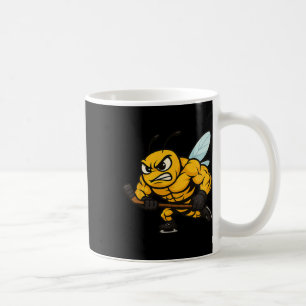 Angry Bee Ice Hockey Player Strong Insect Coffee Mug