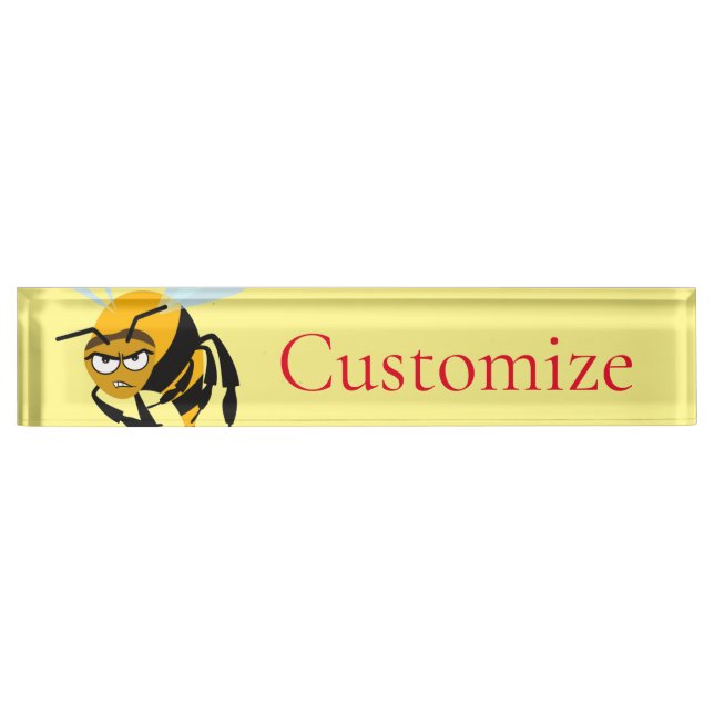 Angry Bee Thunder_Cove Desk Name Plate (Front)