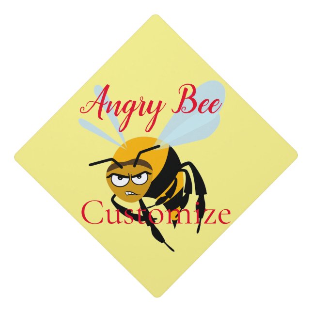 Angry Bee Thunder_Cove Graduation Cap Topper (Front)
