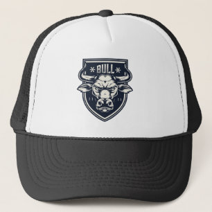 Angry big bull face trucker hat