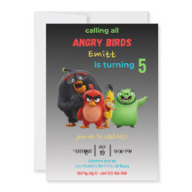 Angry Birds Movie Kids Birthday Party Invitation