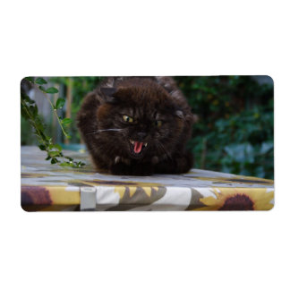 Angry Black Cat Label