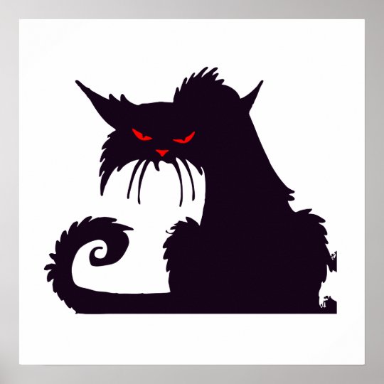 angry-black-cat-poster-zazzle