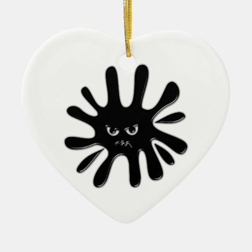 Angry Black Paint Splatter Ceramic Ornament