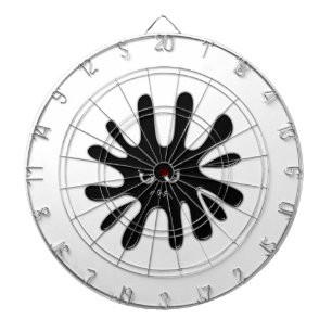 Angry Black Paint Splatter Dartboard With Darts