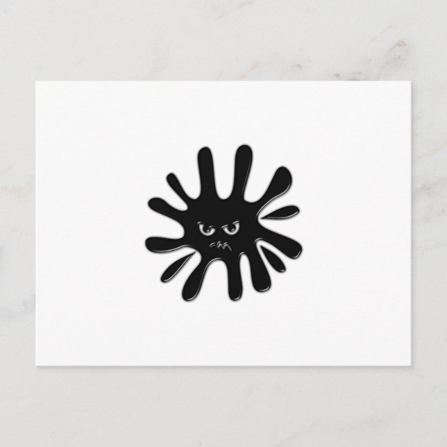 Angry Black Paint Splatter Postcard (Front)