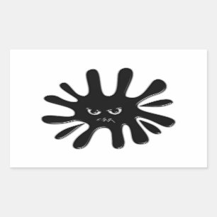 Angry Black Paint Splatter Rectangular Sticker