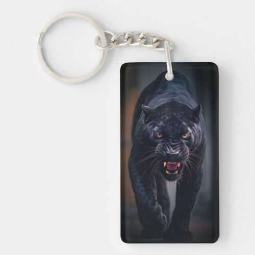 Angry Black Panther Keychain