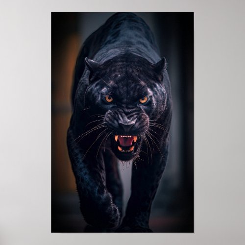 Angry Black Panther Poster