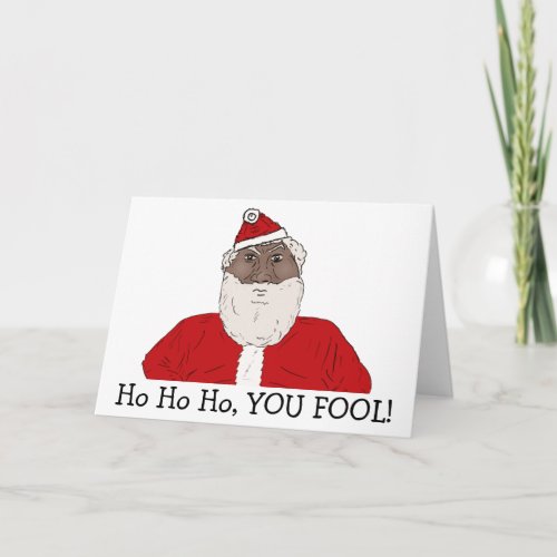 Angry Black Santa Claus Wishing You an Angry Xmas Holiday Card