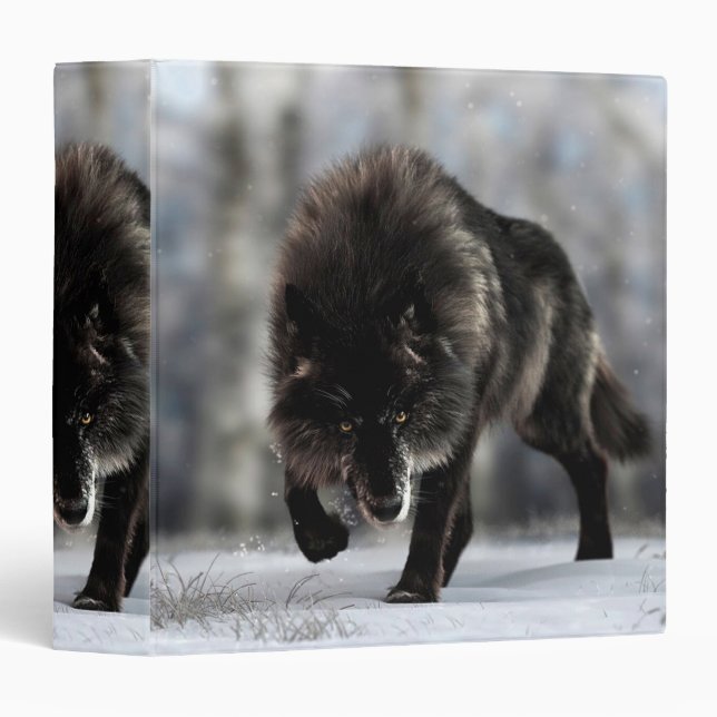 Angry black wolf 3 ring binder (Front/Spine)