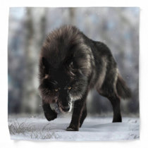 Angry black wolf bandana