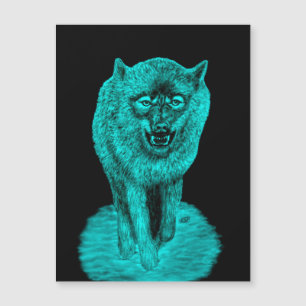 Angry Black Wolf in the Night