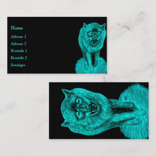 Angry Black Wolf in the Night Business Card