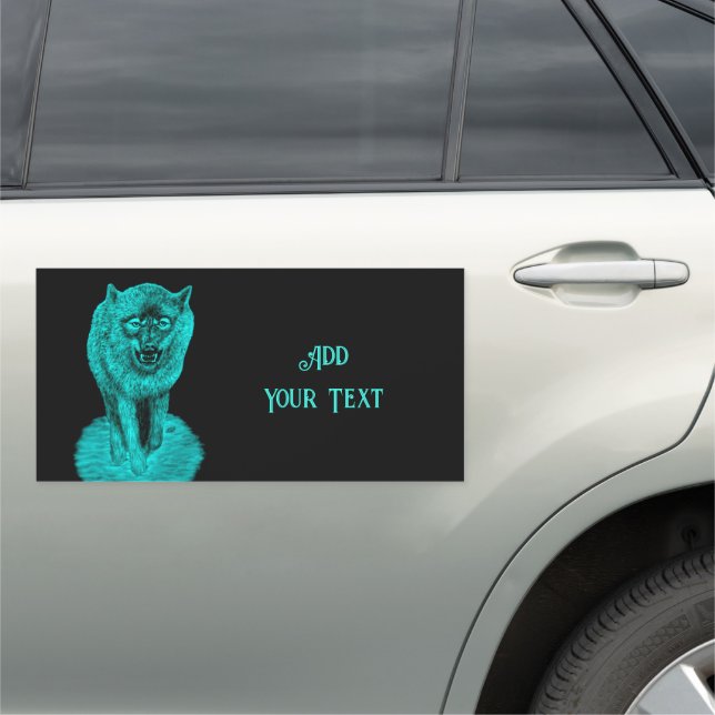 Angry Black Wolf in the Night Car Magnet (In Situ)