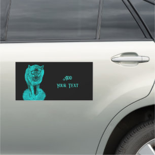 Angry Black Wolf in the Night Car Magnet