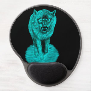 Angry Black Wolf in the Night Gel Mouse Pad