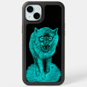 Angry Black Wolf in the Night iPhone 15 Plus Case