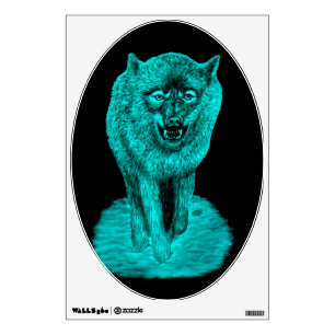 Angry Black Wolf in the Night Wall Decal