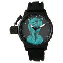 Angry Black Wolf in the Night