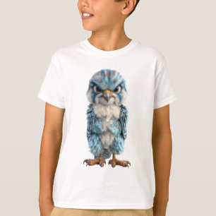 Angry Blue Raptor Bird Kids T-Shirt