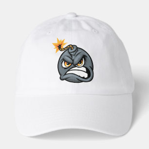 Angry Bomb Cartoon Baseball Hat - Grumpy Graphic 
