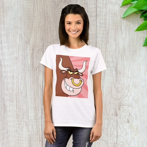 Angry Bull With Nose Ring T_Shirt