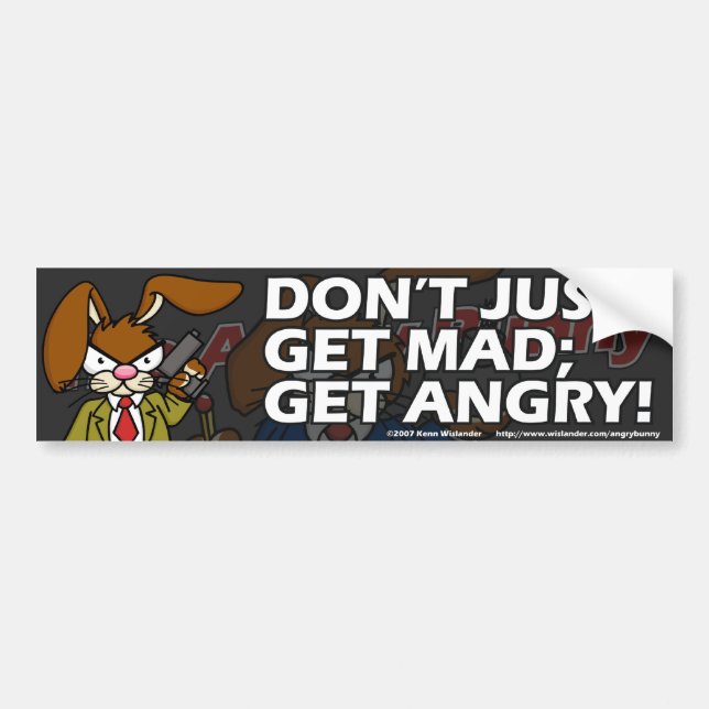 Angry Bunny Bumper Sticker 1 (Front)