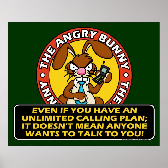 Angry Bunny Cell Phone Poster (Front)