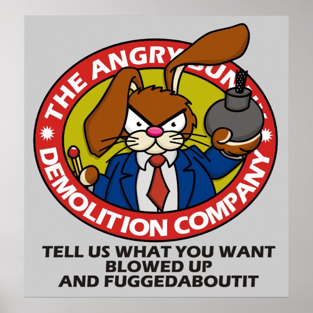 Angry Bunny Demolition Poster (Front)