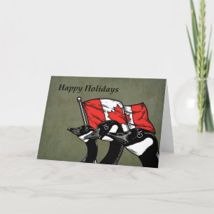 Angry Canada Geese Elbows Up Unique Holiday card