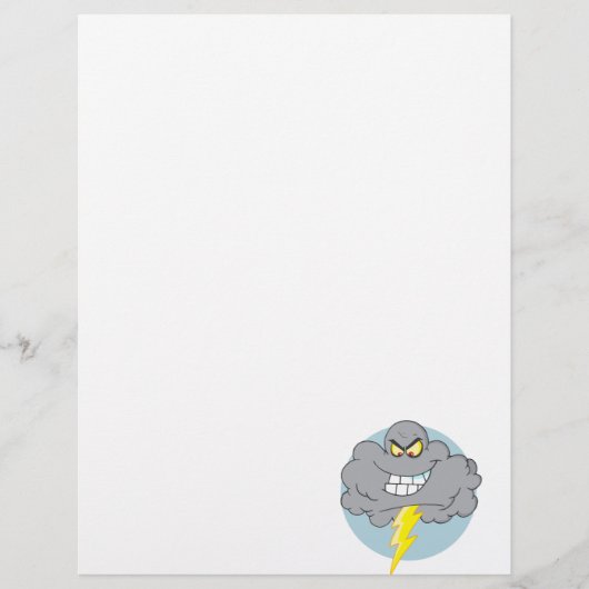 Angry Cartoon Black Cloud With Lightning (Front)