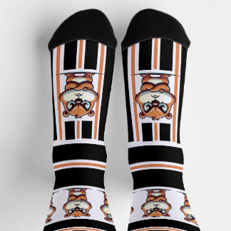 Angry Cartoon Bull Crew Socks