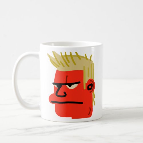Angry Cartoon Character Head  Coffee Mug