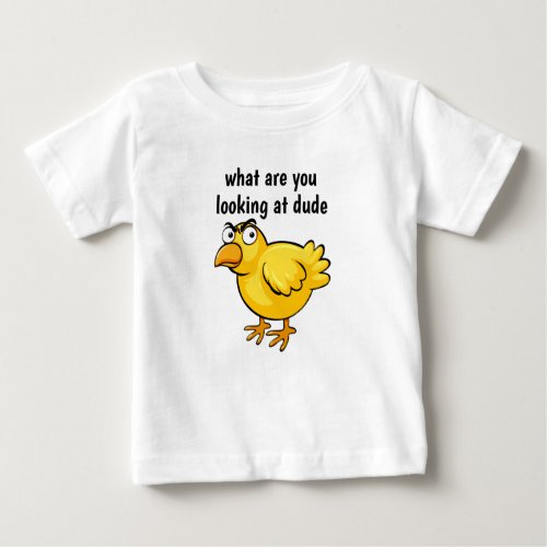 Angry Cartoon Chick Bird  Baby T_Shirt