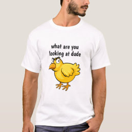 Angry Cartoon Chick Bird  T-Shirt