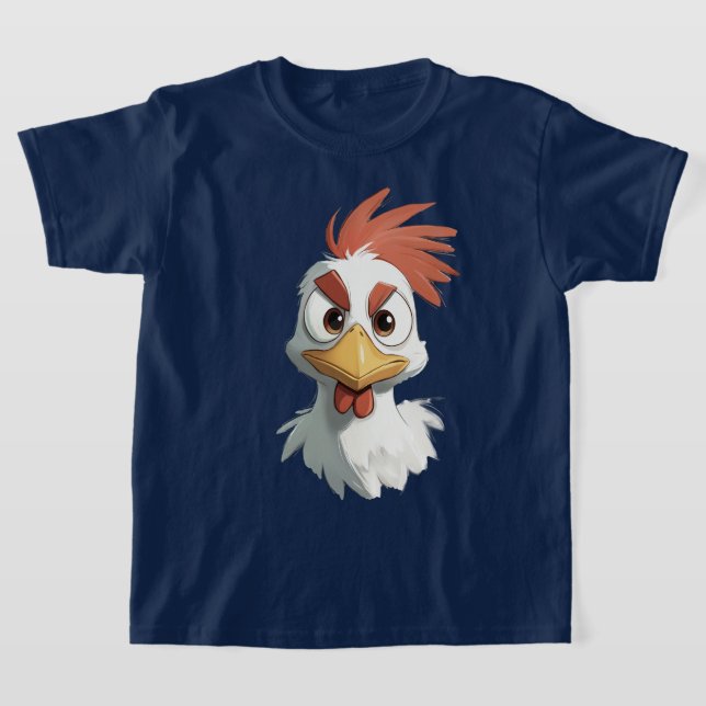 Angry Cartoon Chicken Head T-Shirt (Laydown)