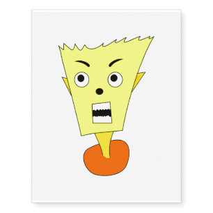 Angry Cartoon Face Temporary Tattoos