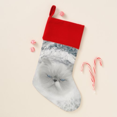 Angry Cat 5 Hurricane Christmas Stocking
