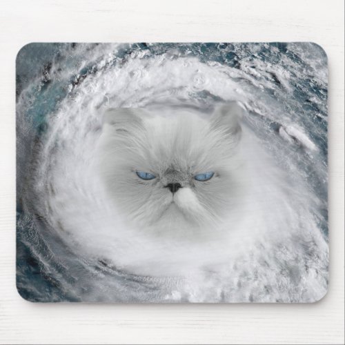 Angry Cat 5 Hurricane Mouse Pad