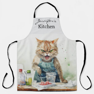 Angry Cat All-Over Print Apron