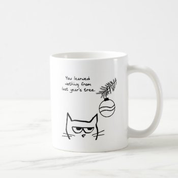 Angry Cat And The Christmas Tree. Coffee Mug by FunkyChicDesigns at Zazzle