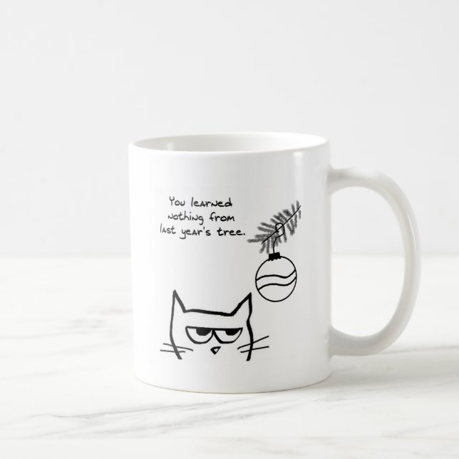 Angry Cat and the Christmas Tree. Coffee Mug (Right)
