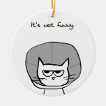 Angry Cat And The Cone Of Shame Ceramic Ornament at Zazzle