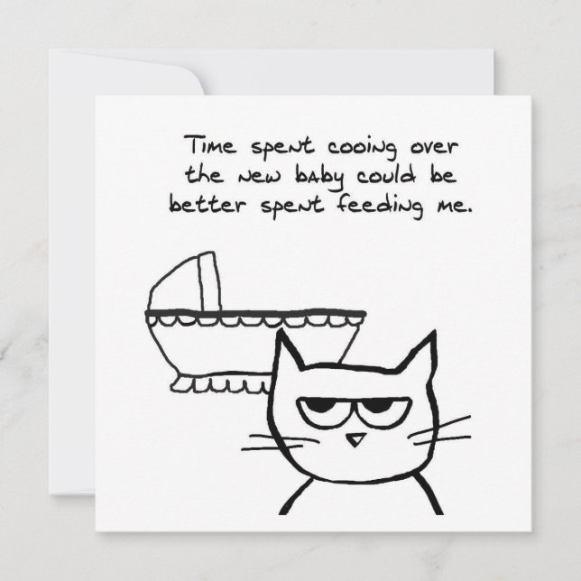 Angry Cat and the new Baby Announcement (Front)