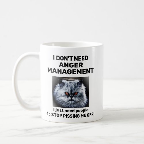 Angry Cat Anger Management Mug